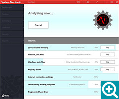 Dashboard: Analyzes your PC for multiple issues at once
