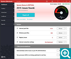 Dashboard: Repair all issues to clean and speed up your PC